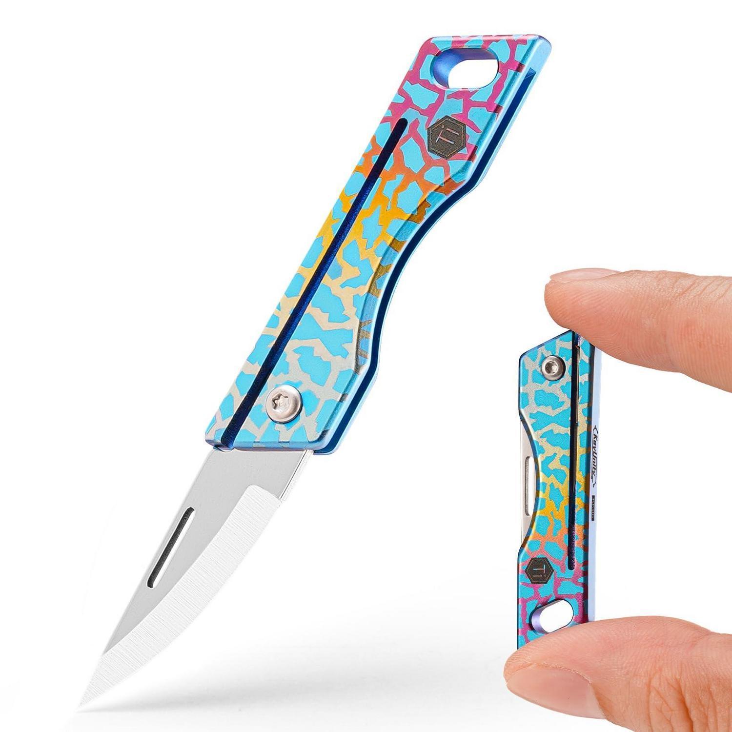 Mini Klappmesser Titan Mit Schlüsselloch, Leichtes Edc Messer Für Outdoor