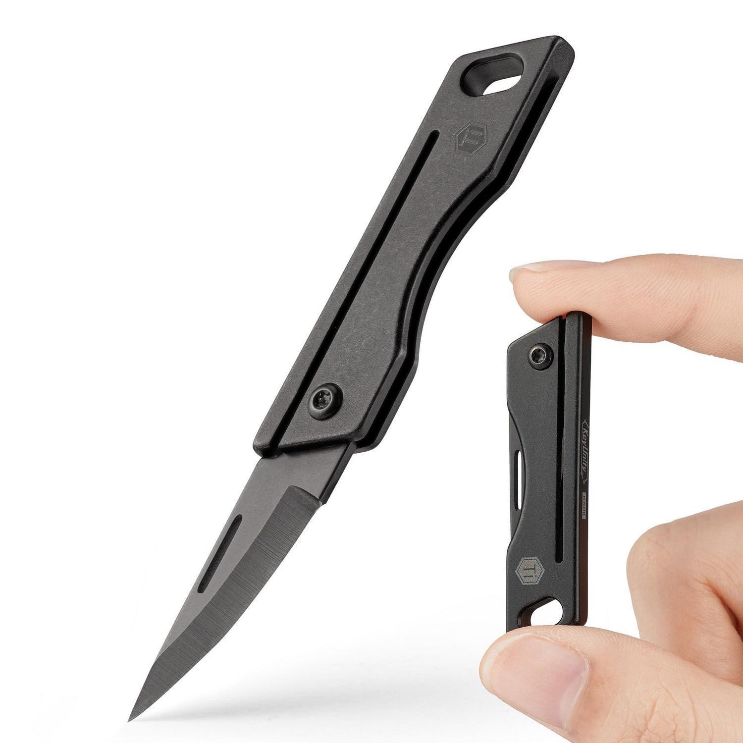 Mini Klappmesser Titan Mit Schlüsselloch Matt Schwarz