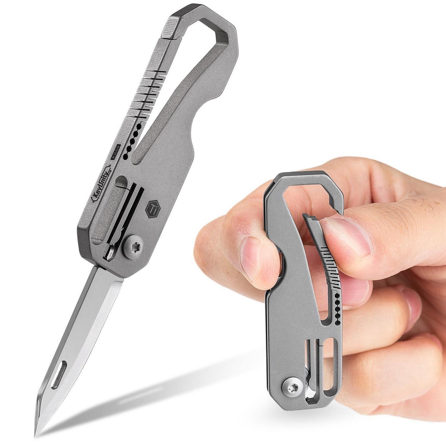 Mini Klappmesser Aus Titan Mit Schlüsselanhänger, Leichtes Edc Taschenmesser Für Outdoor