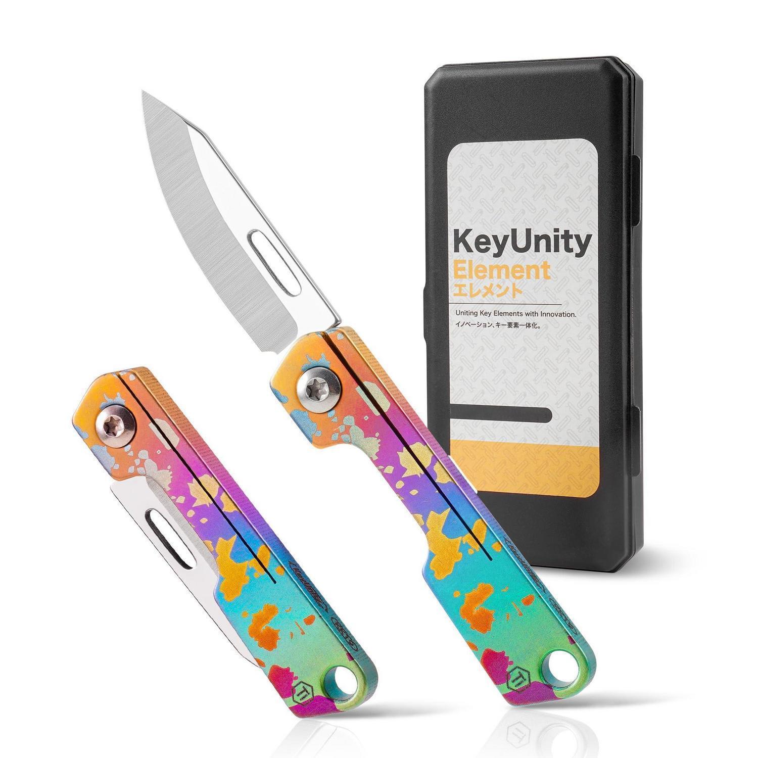 Kleines Klappmesser Titan Leicht Edc Mit Farbspritzer-design