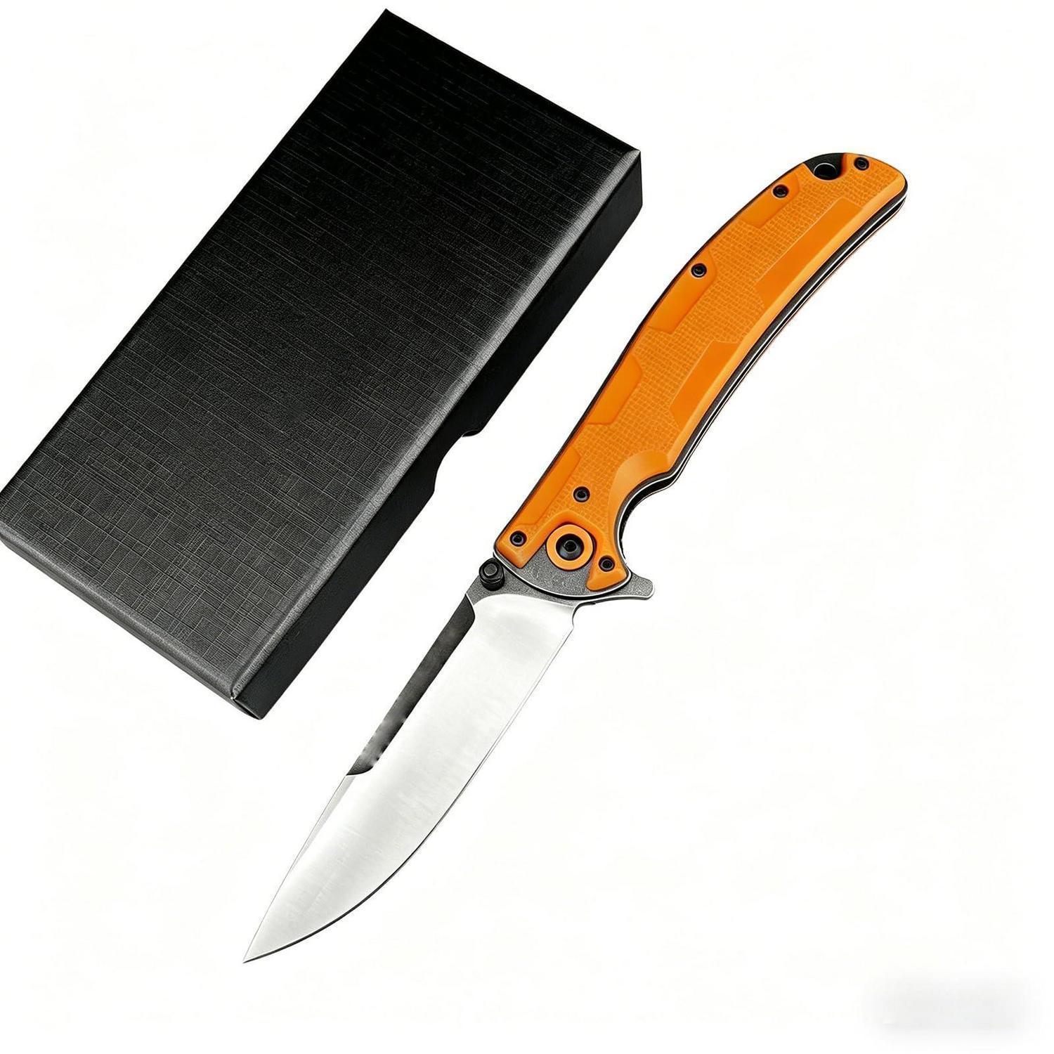 Klappmesser Mit D2-klinge Und G10-griff, Einhandmesser Für Camping & Outdoor, Orange