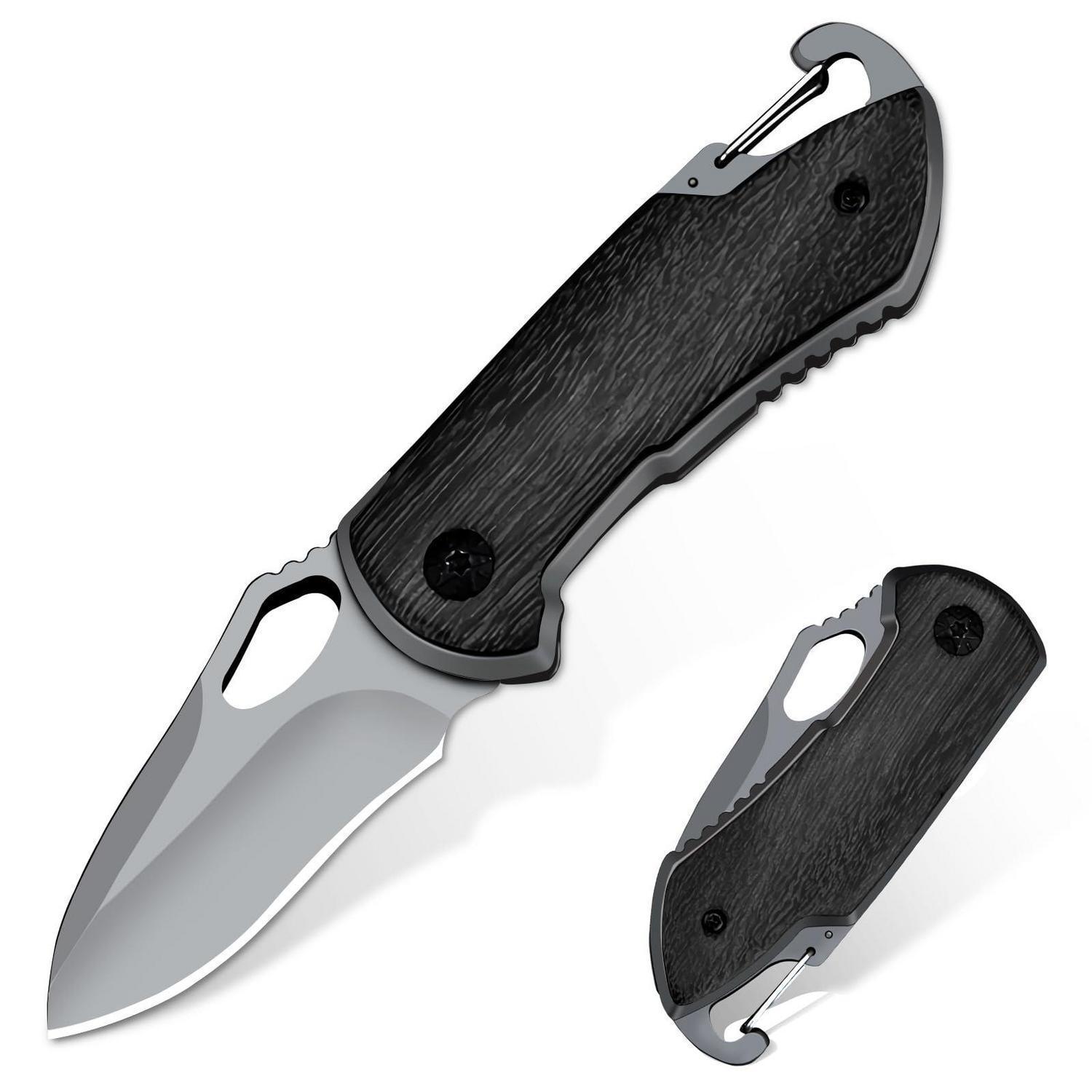 Klappmesser Mit Holzgriff, Jagd Camping Taschenmesser, Einhändig Bedienbar, Klein, Outdoor Mini Werkzeug