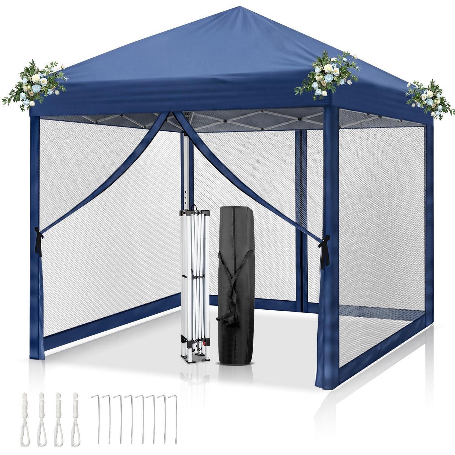 Faltpavillon 3x3m Mit Moskitonetzen, Wasserdicht, Uv-schutz 50+, Höhenverstellbar