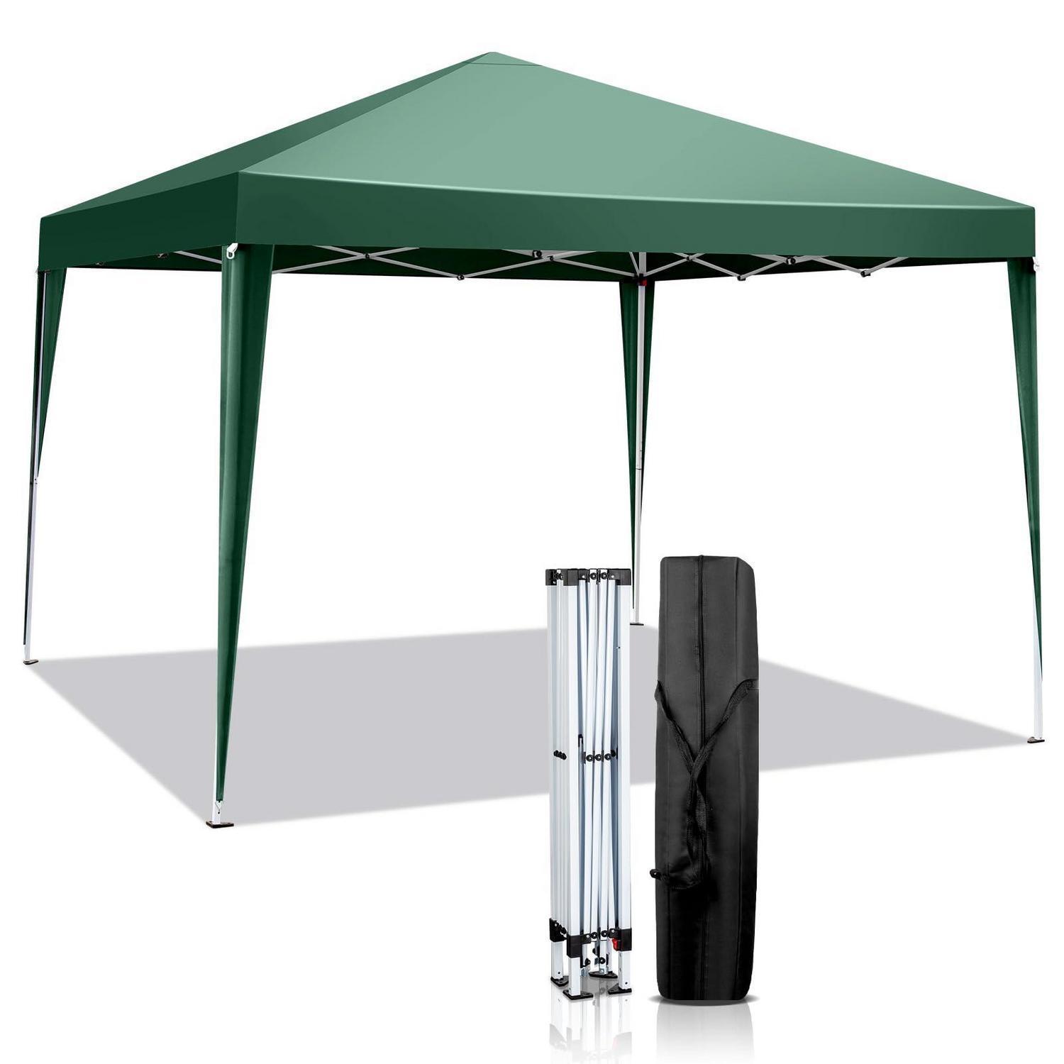 Faltpavillon 3x3m Pop-up Wasserdicht Uv-schutz 50+ Stahlrahmen Höhenverstellbar Grün