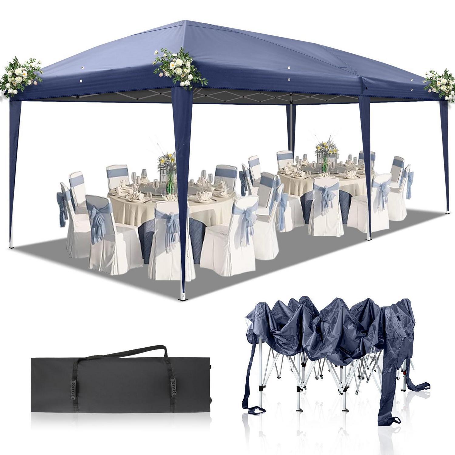 Faltpavillon 3x6m Pop-up Mit Uv-schutz 50+, Höhenverstellbar, Blau