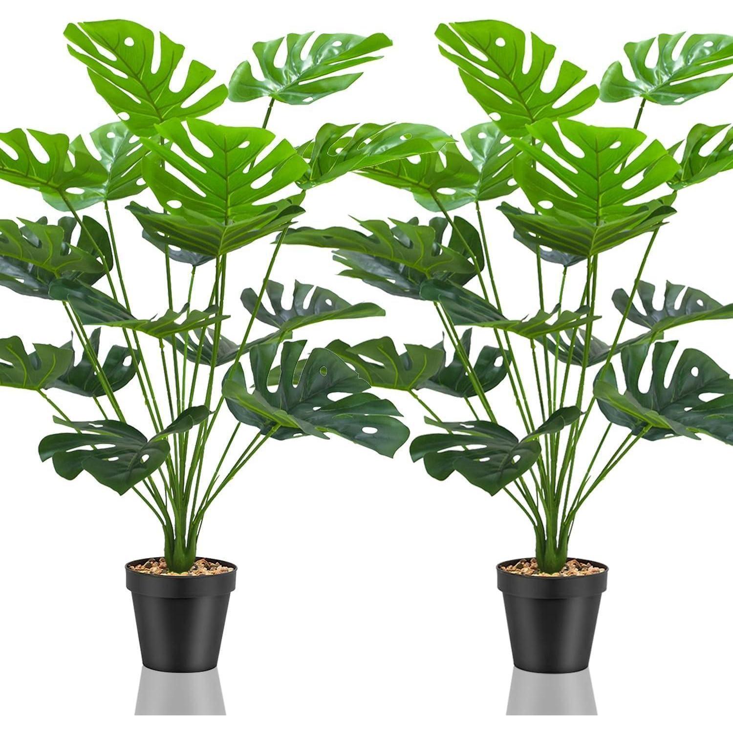 Set Mit 2 Künstlichen Monstera-pflanzen, Lebensecht, Pflegeleicht, Deko Für Zuhause & Büro