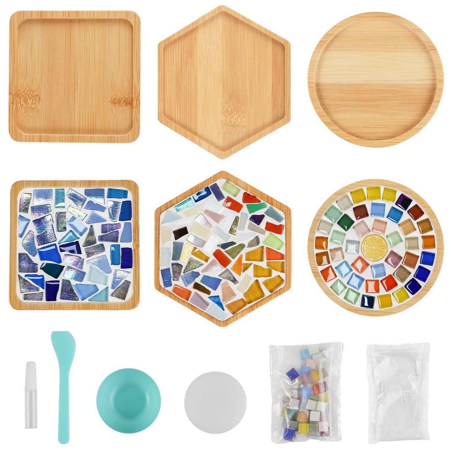 Mosaik Untersetzer Bastelset Für Erwachsene – 6 Stück Glas-mosaik Zum Selbstgestalten
