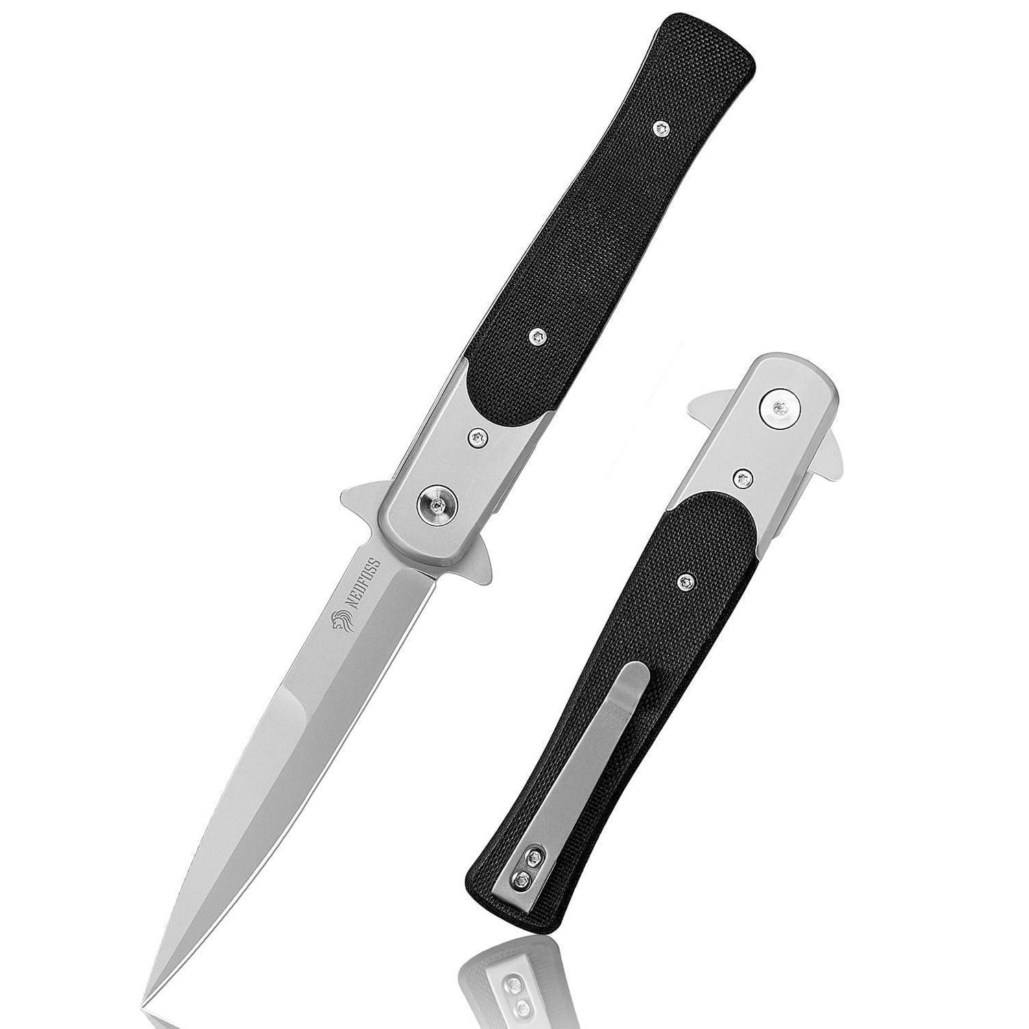 Klappmesser D2 Stahl 9.8cm Mit G10 Griff Einhandmesser Mit Liner Lock & Kugellager Grau