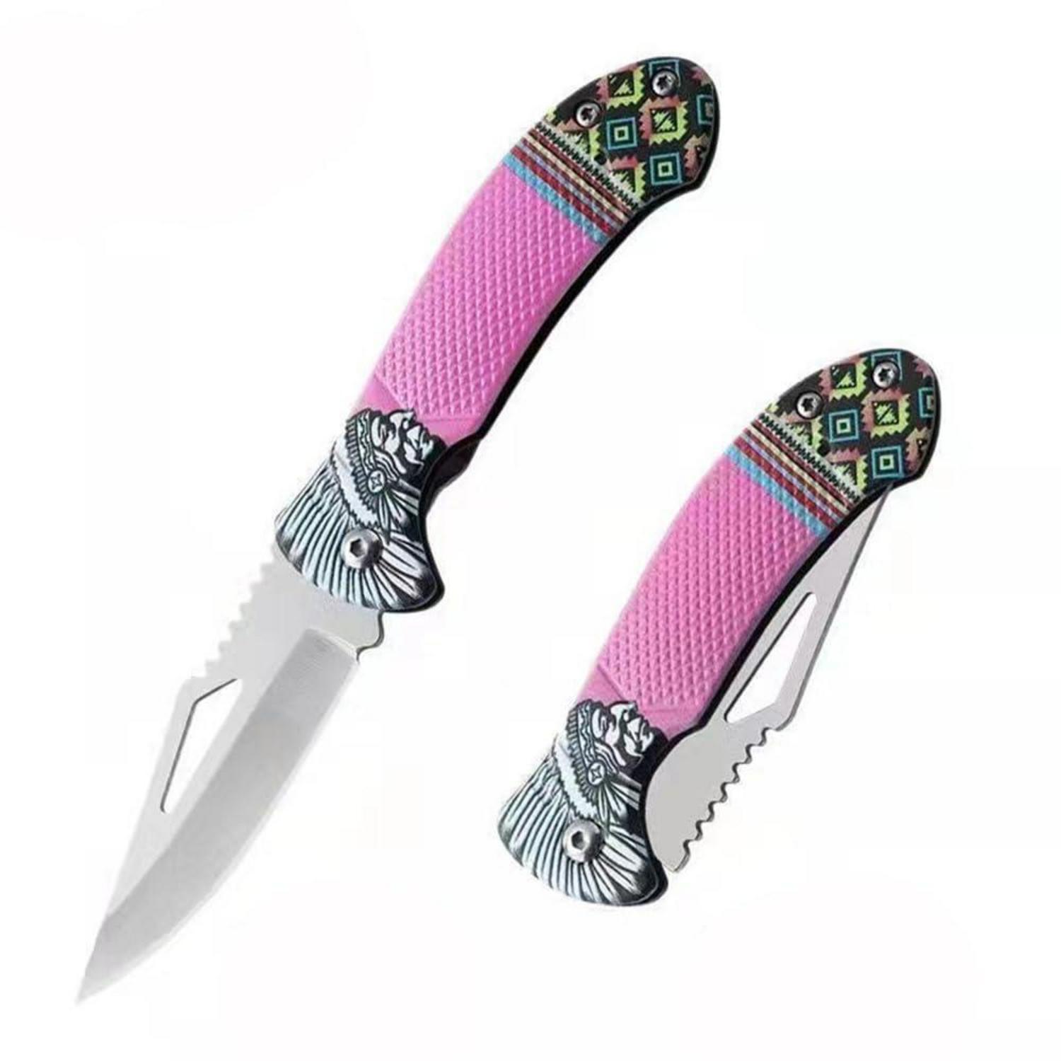 Klappmesser Outdoor Camping Wandern Edelstahl Rosa Geschenk