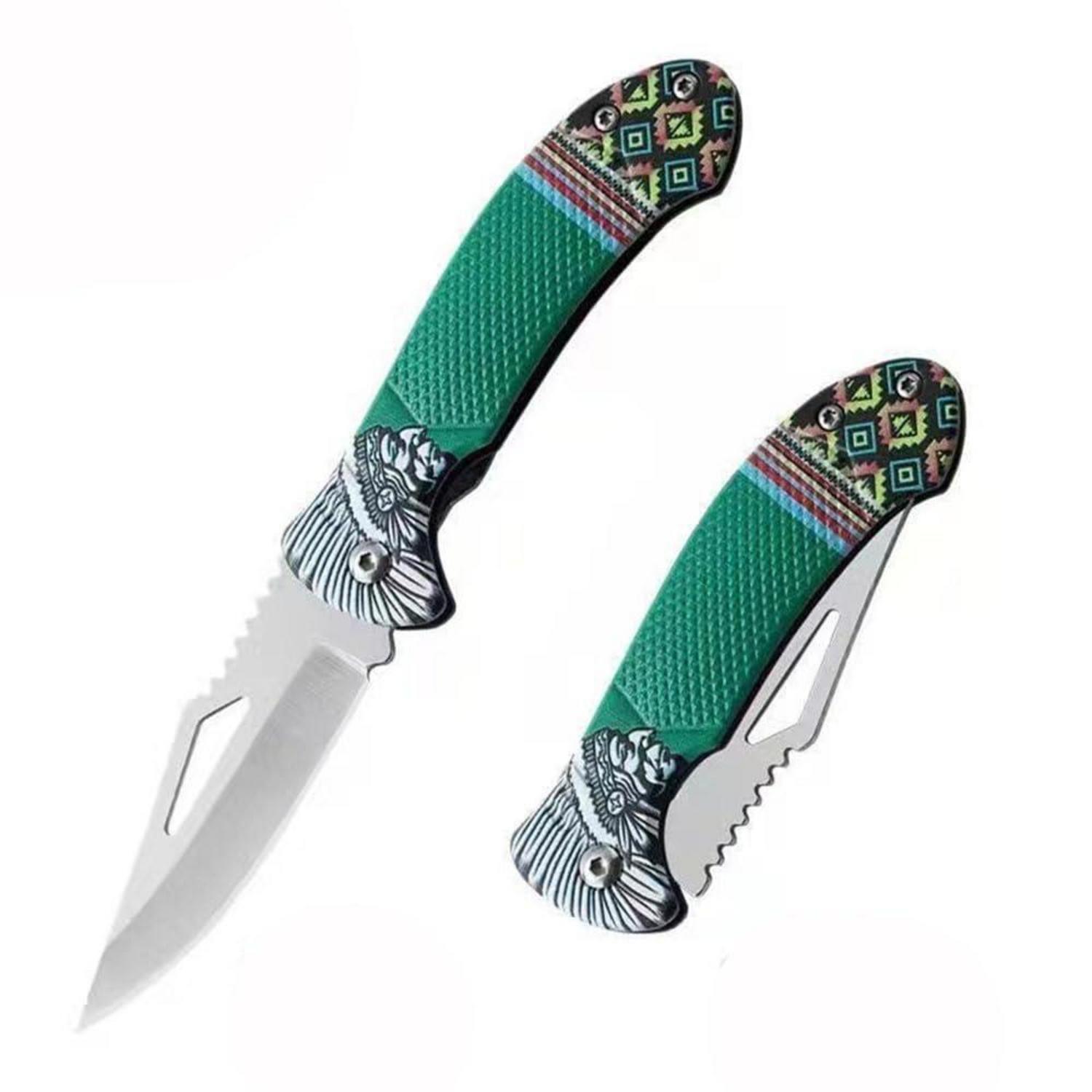 Klappmesser Grün Edelstahl 4cr13 Für Camping, Wandern, Outdoor