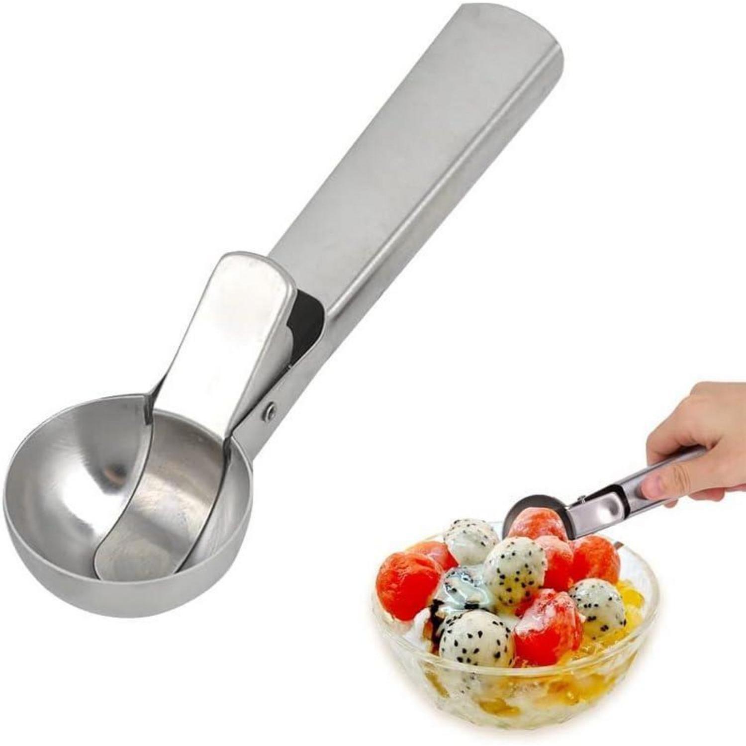 Eisportionierer Edelstahl Mit Auslöser Für Eis, Früchte, Teig