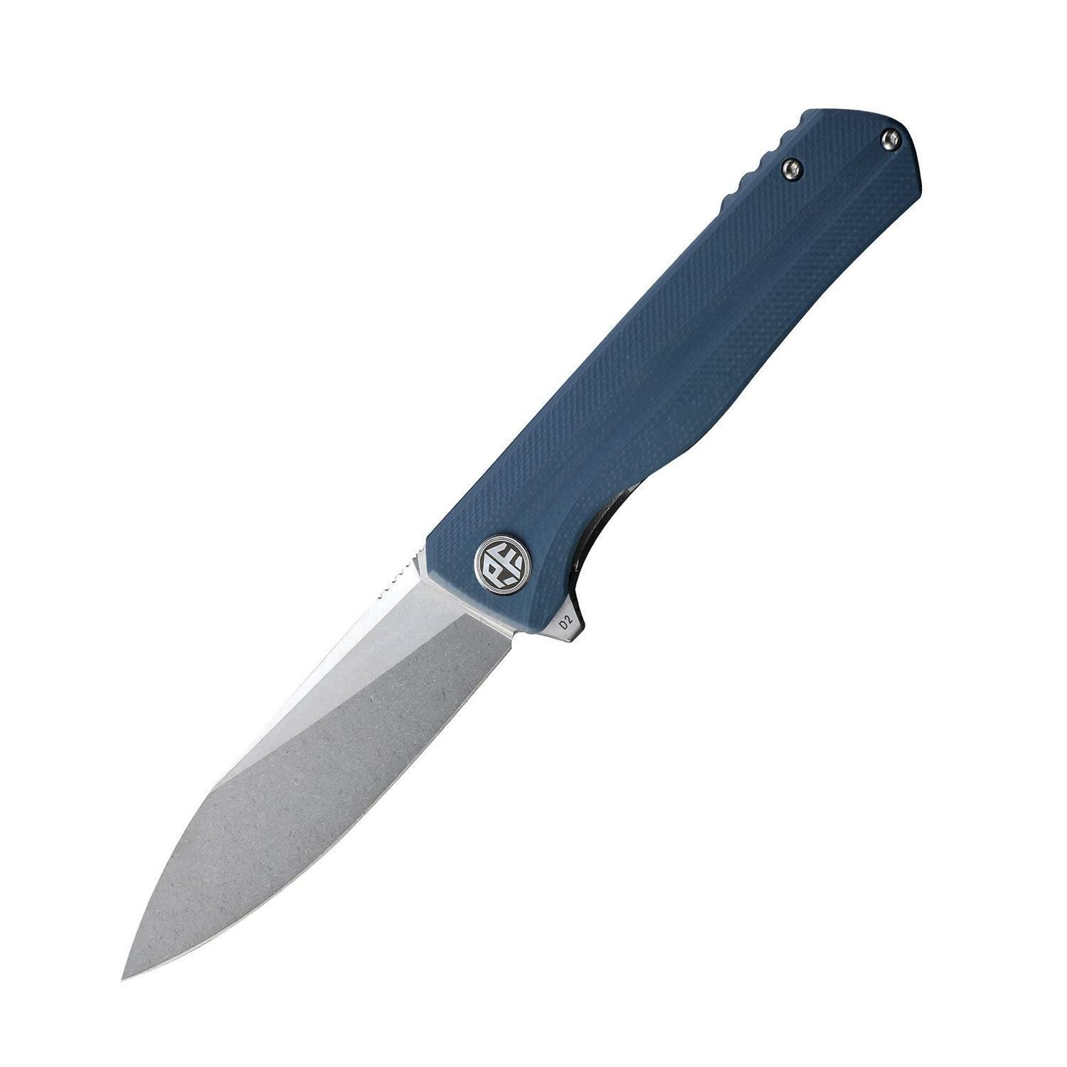 Klappmesser Mit D2 Klinge, G10 Griff Und Kugellager, Stonewashed, Grau
