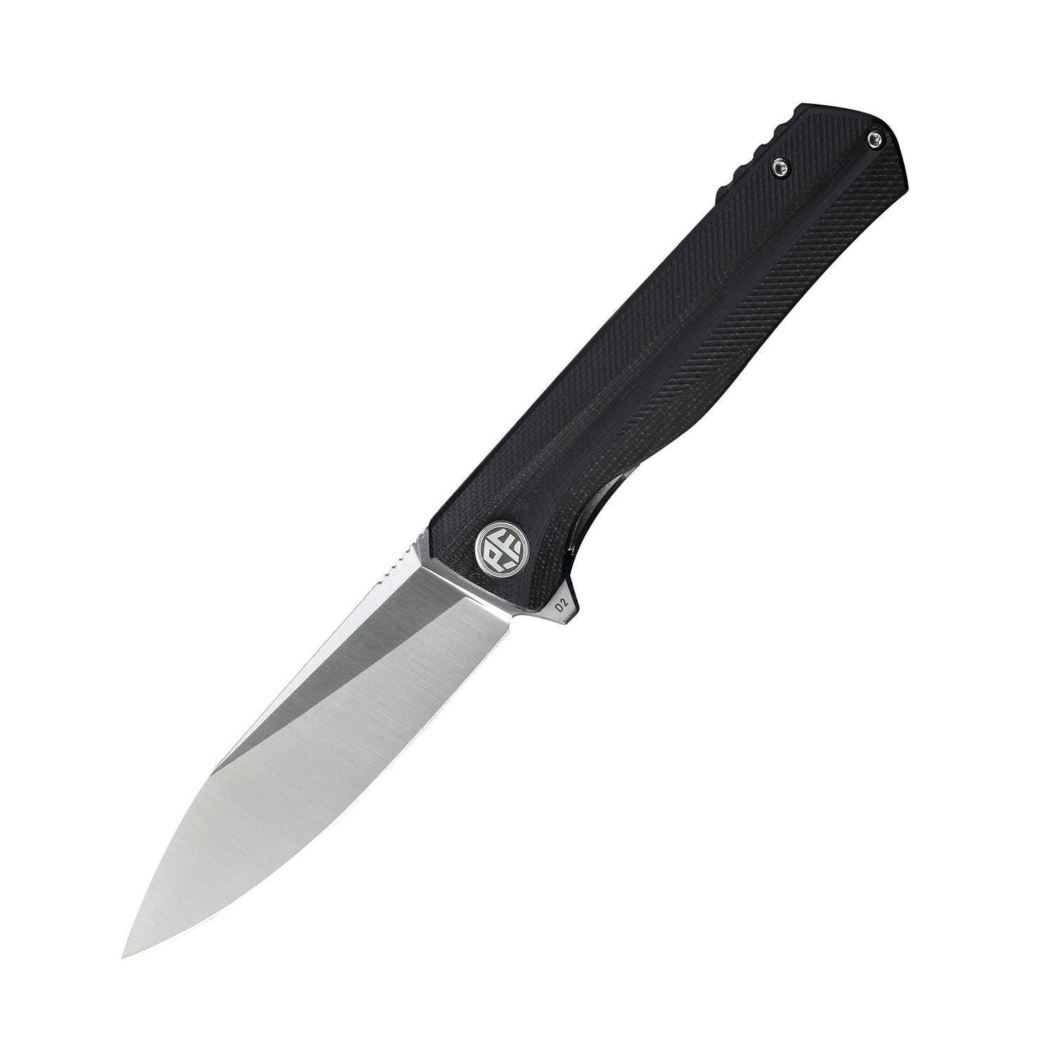 Klappmesser Mit D2 Klinge Und G10 Griff, Kugellager, Satin-finish, Schwarz