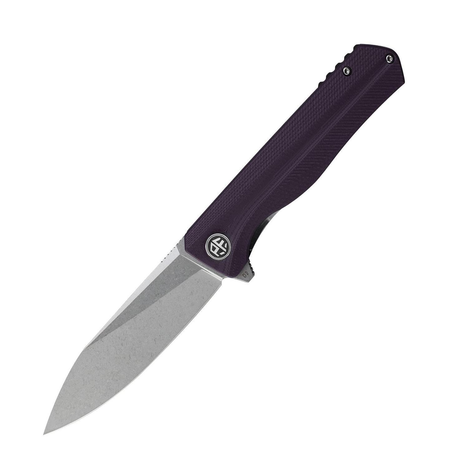 Klappmesser Mit D2 Klinge, Kugellager Und G10 Griff, Violett, Stonewashed