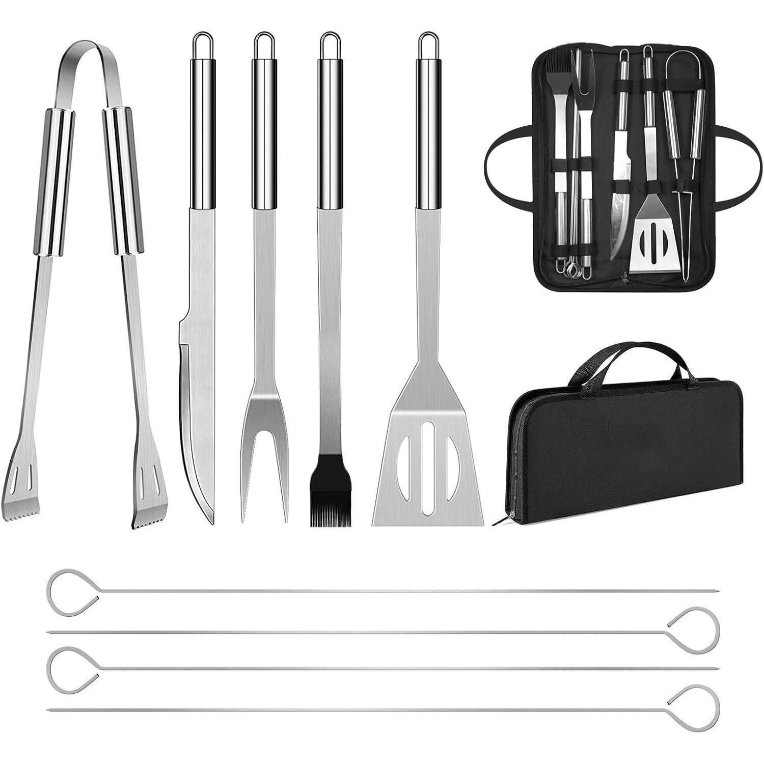 9-teiliges Grillbesteck Set Edelstahl Mit Tasche