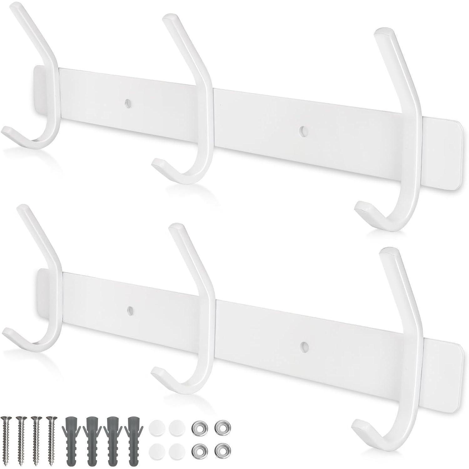 2x Kleiderhakenleiste Weiß Edelstahl 30cm Schwerlast Bis 30kg Für Küche Bad