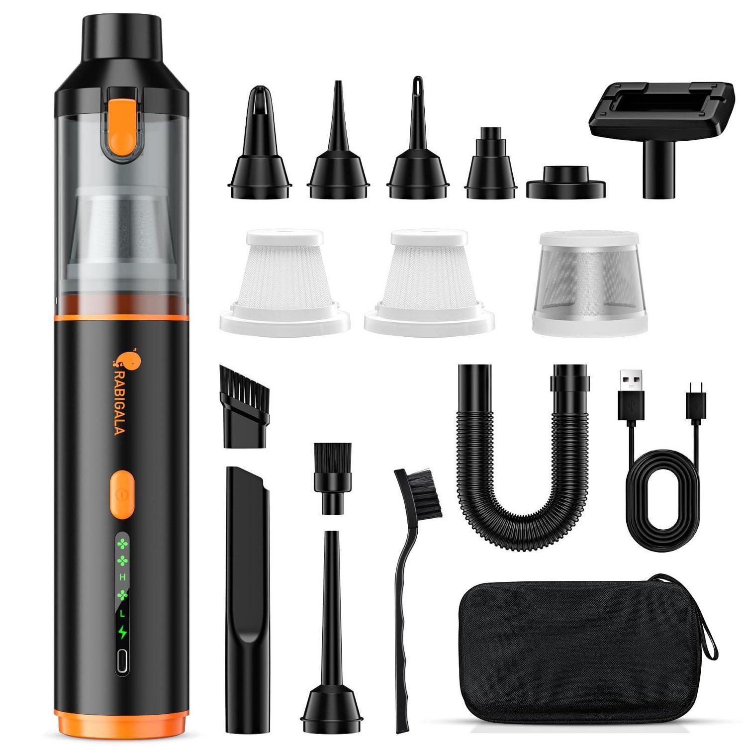 Akku Handstaubsauger 30000pa 4-in-1 Mit Zubehör Für Auto & Haushalt Orange