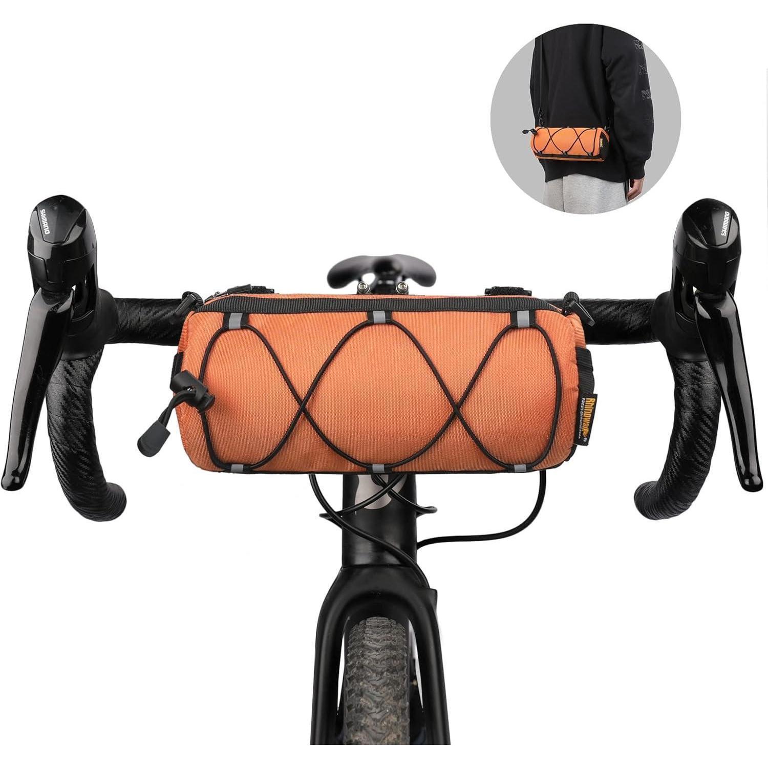 Fahrrad Lenkertasche 2.4l Mit Schultergurt, Reflektierend, Orange