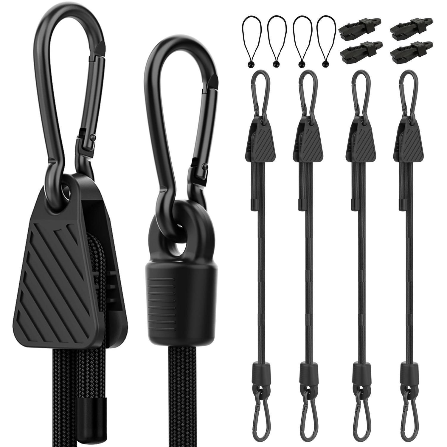 Spanngummi Set Mit Haken & Clips, 120cm Verstellbar, 15cm Kugelspanner, 12 Stück