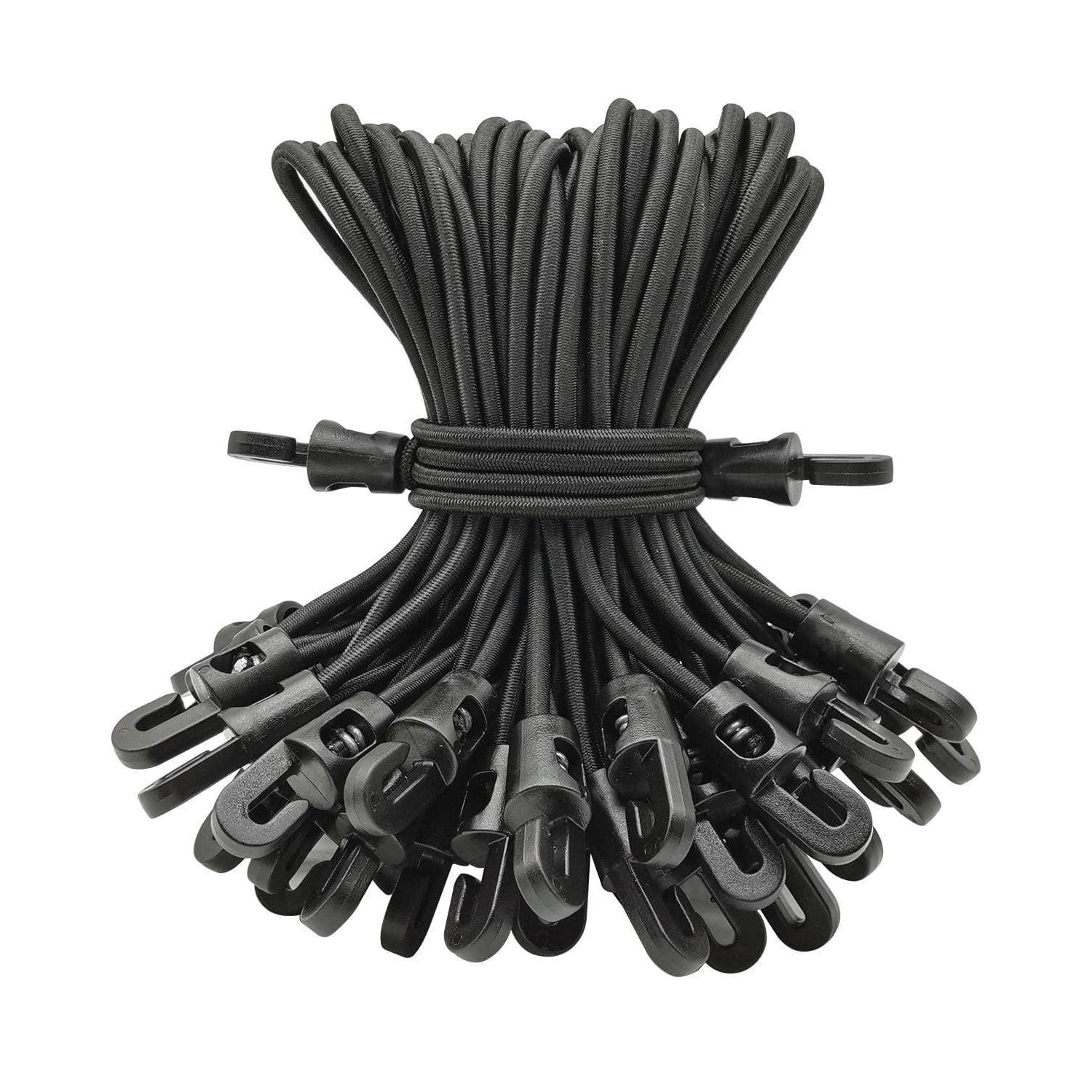 Spanngummis Mit Haken 15 Cm, 25 Stück, Schwarz, Für Planen & Camping