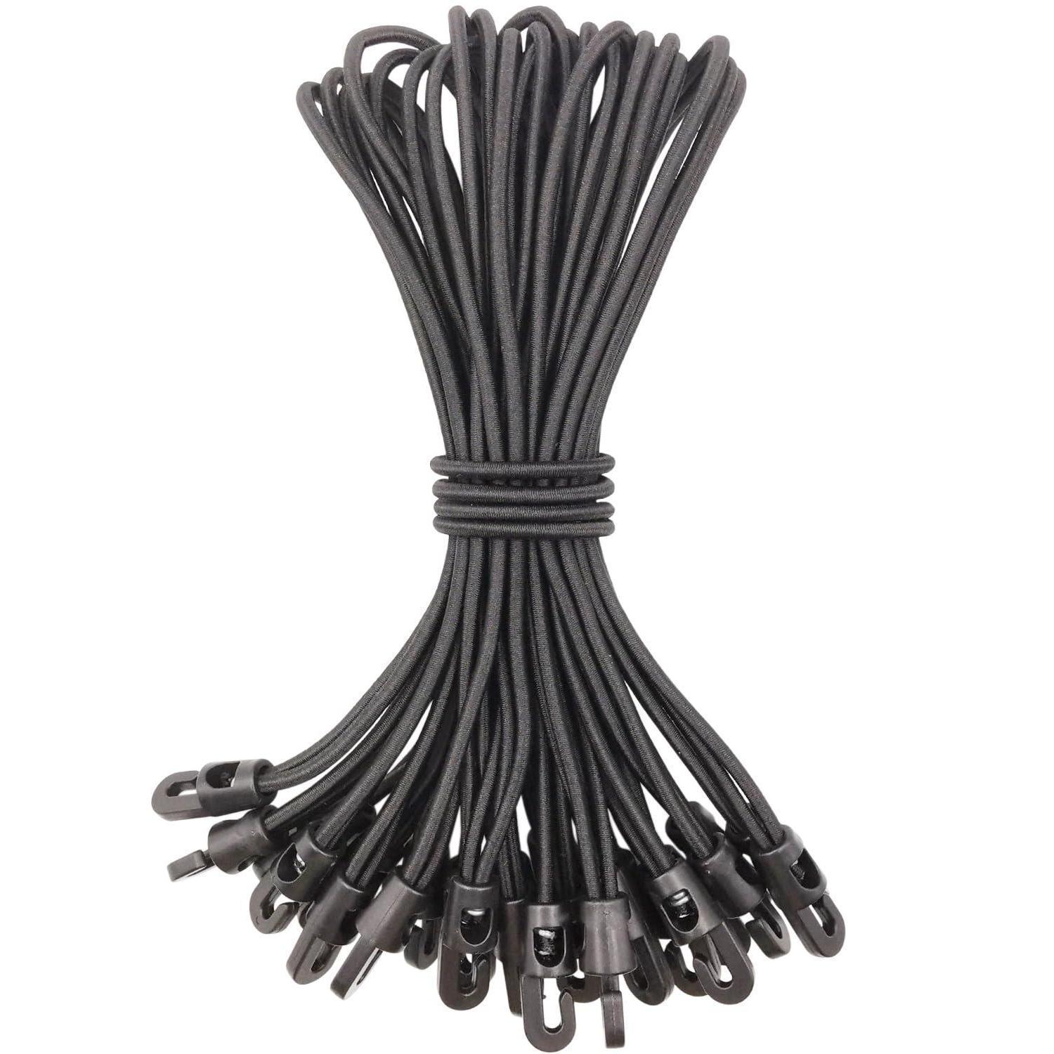 Spanngummis Mit Haken 25cm, 25 Stück, Schwarz