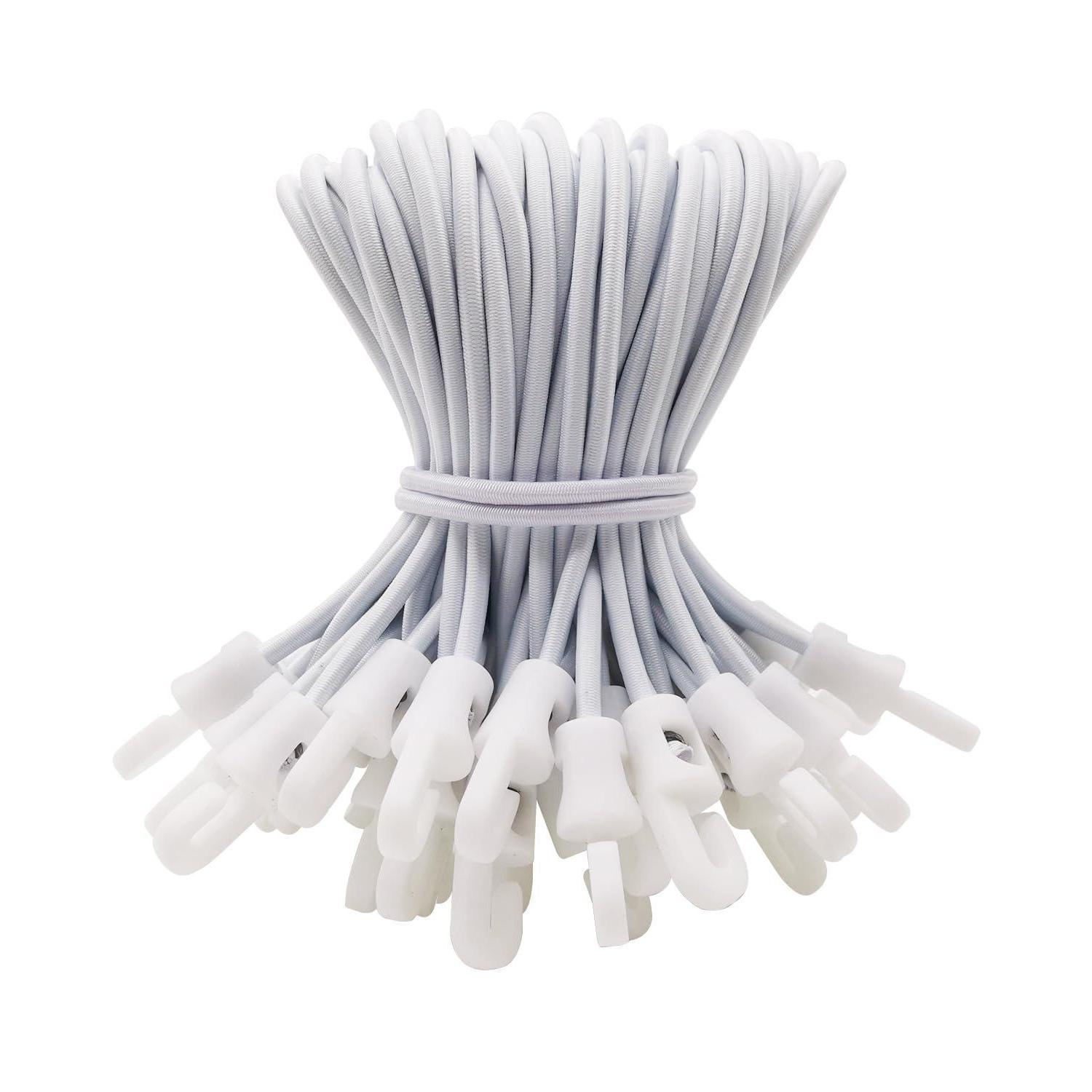 Spanngummis Mit Haken 50 Stück, 15 Cm, Weiß, Für Planen & Camping