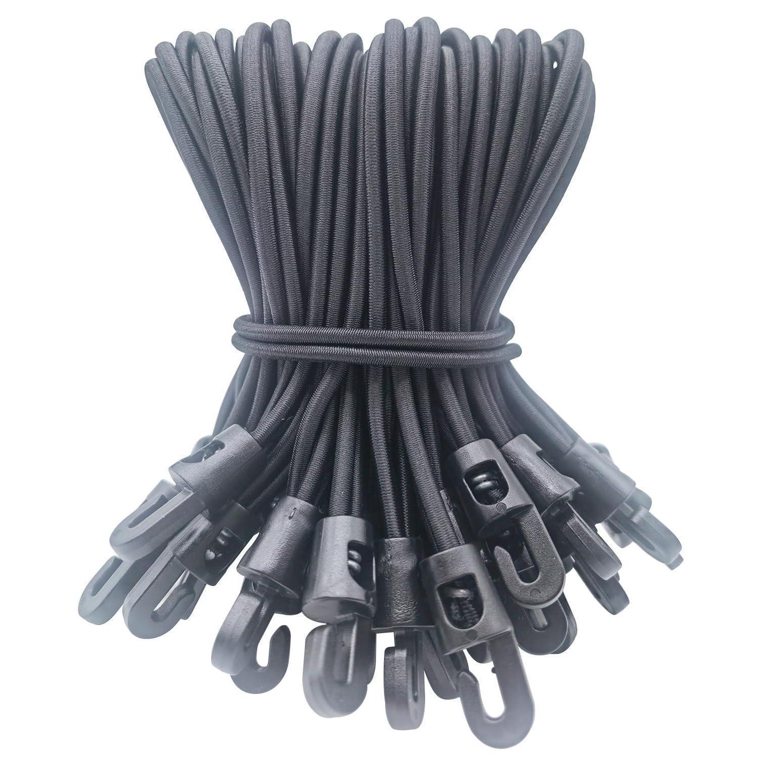Spanngummis Mit Haken 50 Stück, 15 Cm, Schwarz