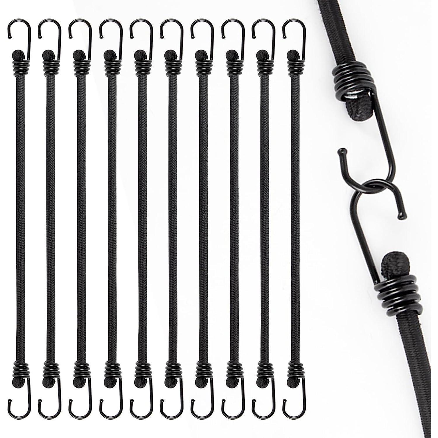 Spanngummis Mit Haken 30cm, 10er Set, Robust, Für Gepäck & Fracht
