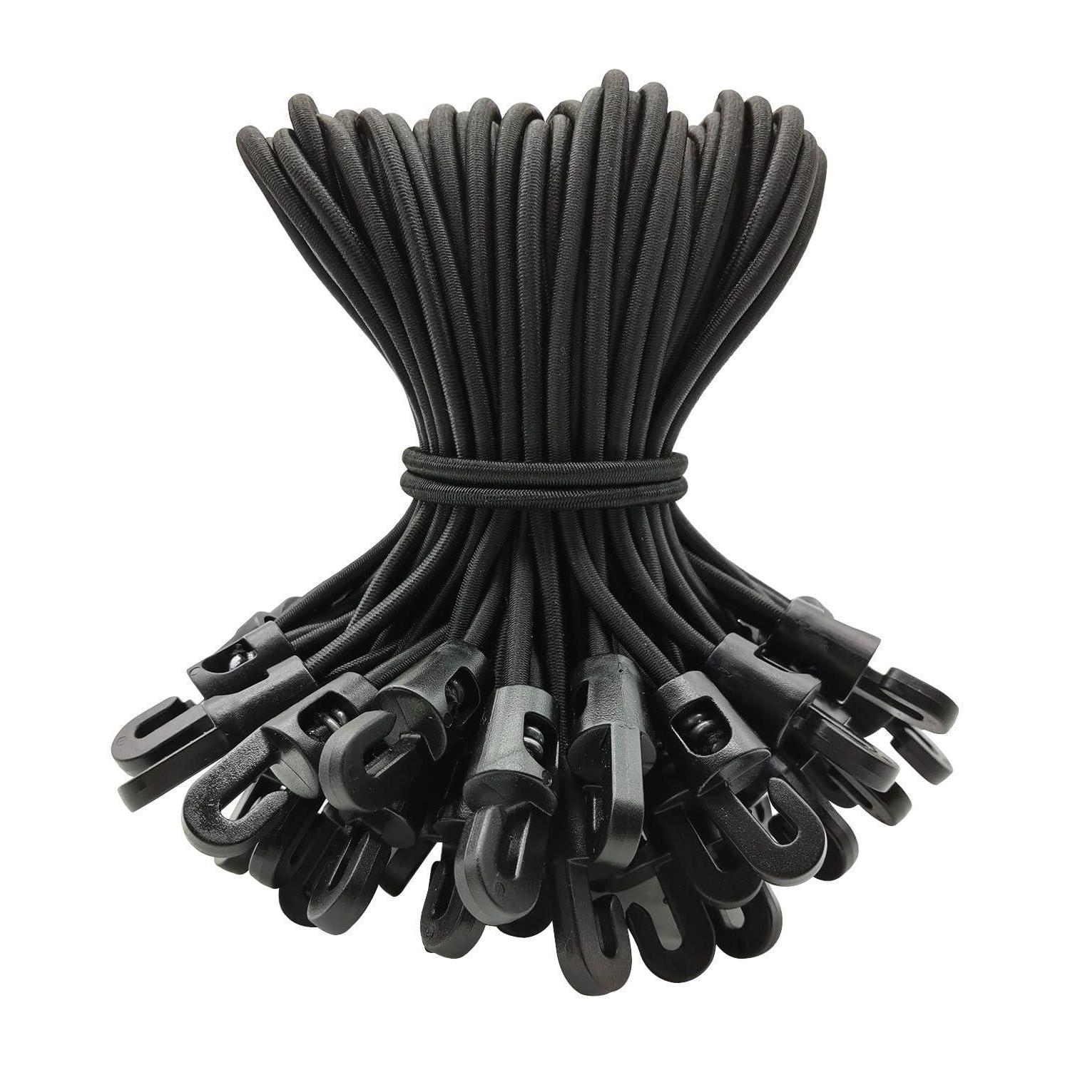 Spanngummis Mit Haken 50 Stück, 15cm, Schwarz, Planenbefestigung