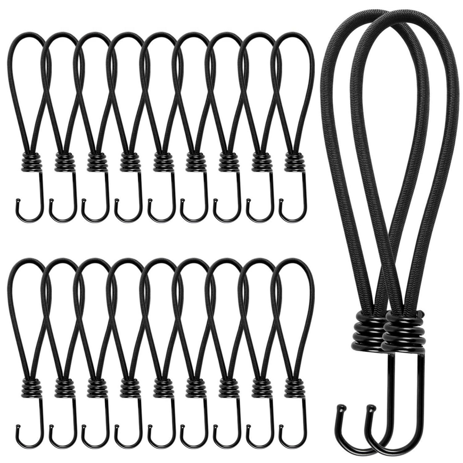 Spanngummi Mit Haken, 20 Stück, 18 Cm, Robust, Wetterfest, 22 Kg Tragkraft