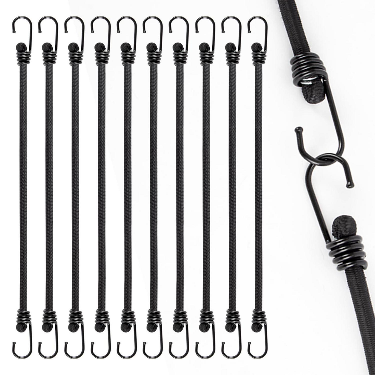 Spanngummis Mit Haken 80 Cm, 10er Set, Robust, Für Gepäck & Fracht