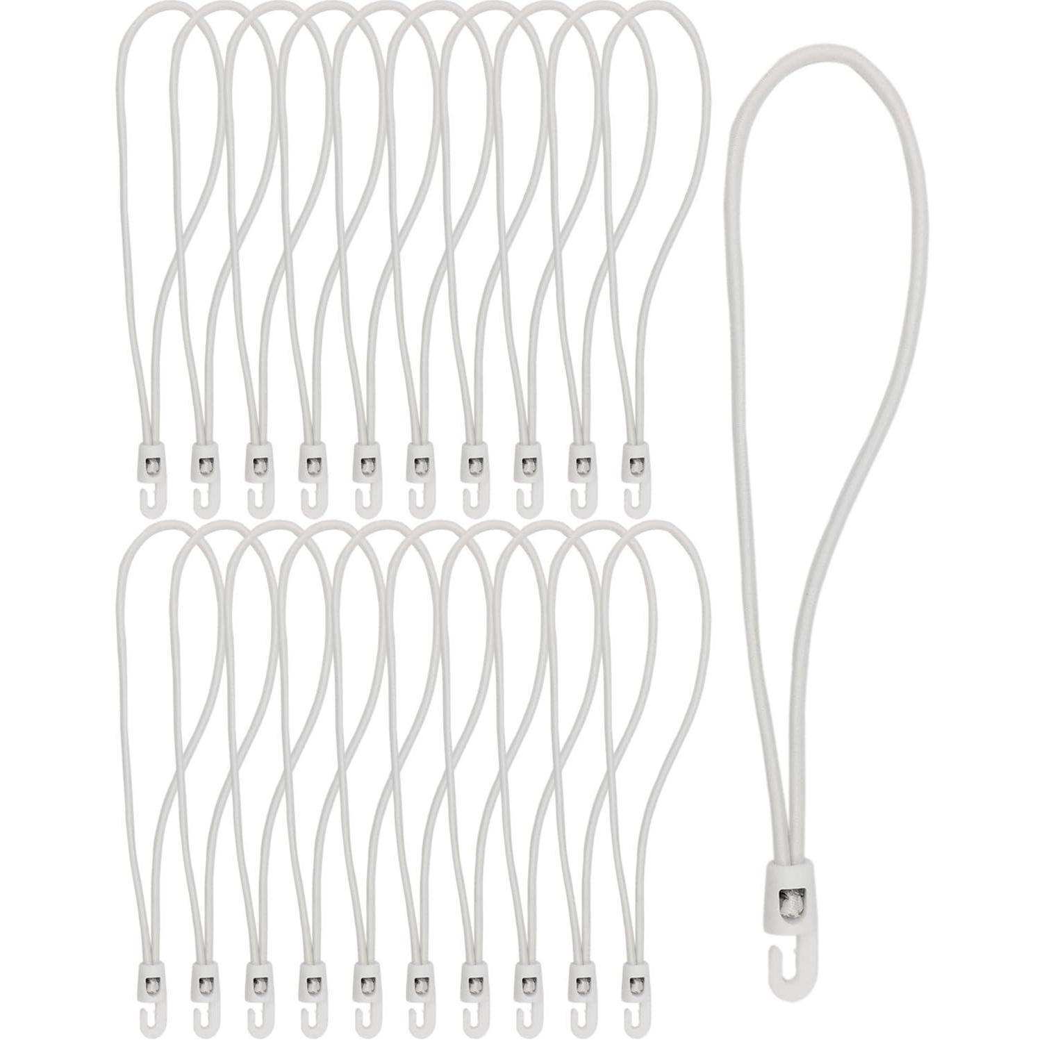 Spanngummis Mit Haken 25cm, 25 Stück, Weiß, Für Planen & Camping