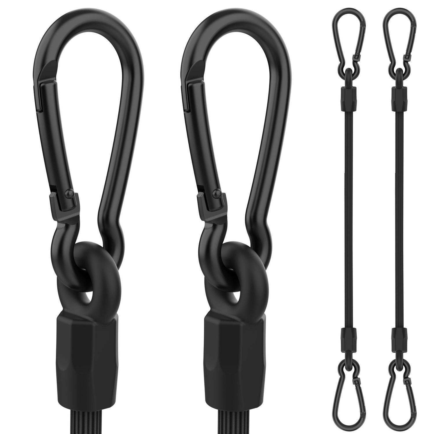 Spanngummi Mit Karabiner 4 Stück 30cm Schwarz Stark Elastisch Für Gepäck Sonnensegel Fahrrad