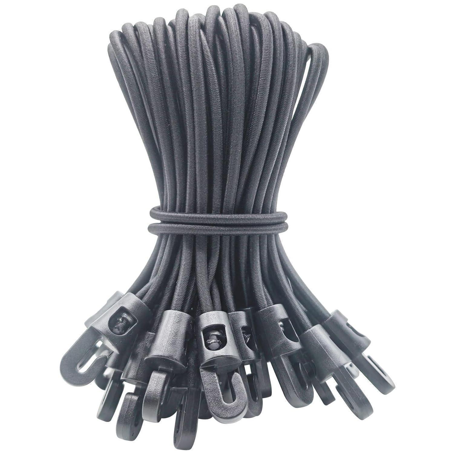 Spanngummis Mit Haken 25 Stück, 15 Cm, Schwarz