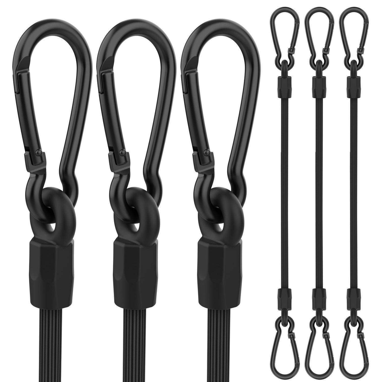 Spanngummi Mit Karabiner 6er Set 30cm Schwarz Für Gepäck & Outdoor