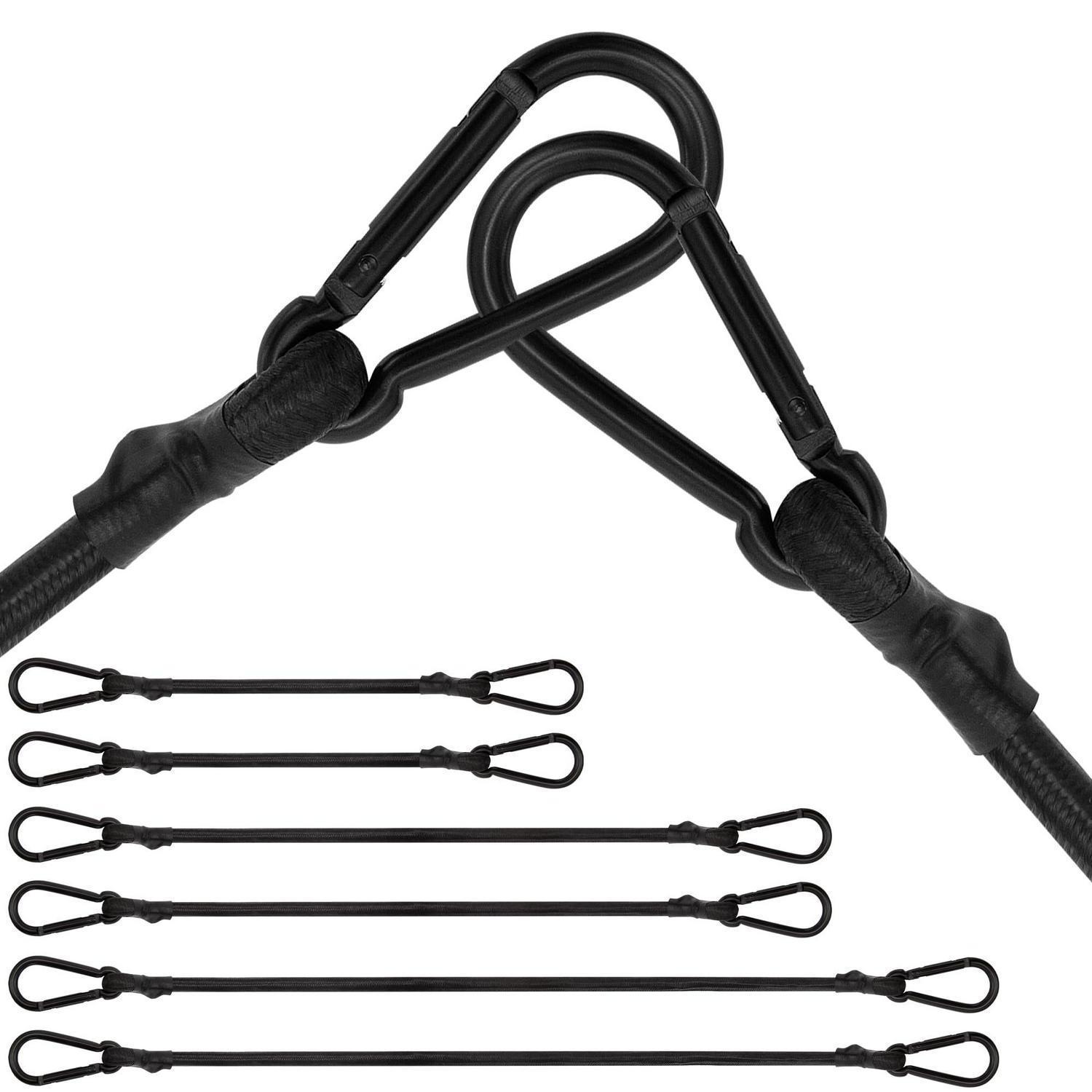 Spanngummi Mit Karabiner, 6er Set, 30/60/80cm, Extra Stark