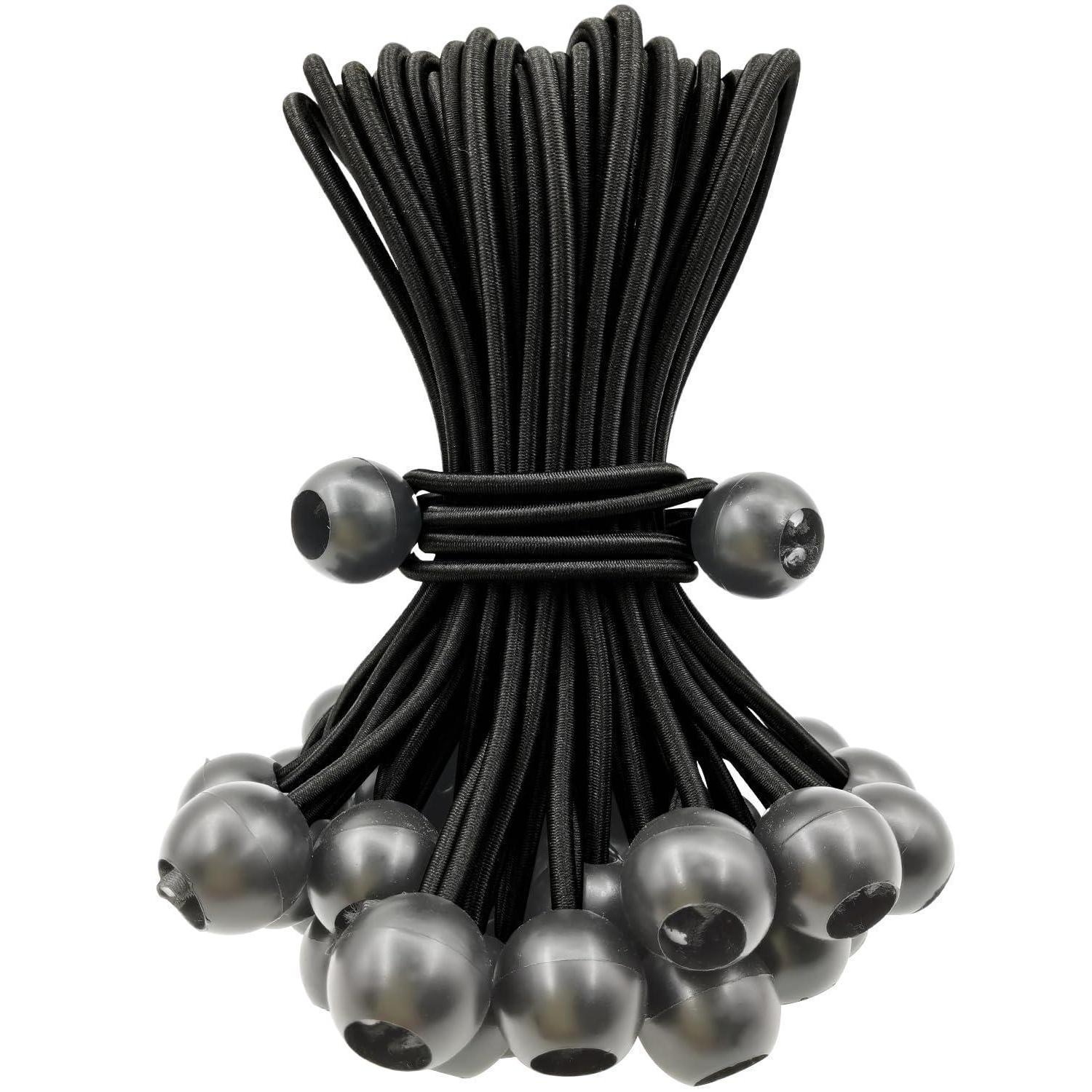 Spanngummis Mit Kugel 15cm, 25 Stück, Planenspanner Für Zelte & Planen, Schwarz