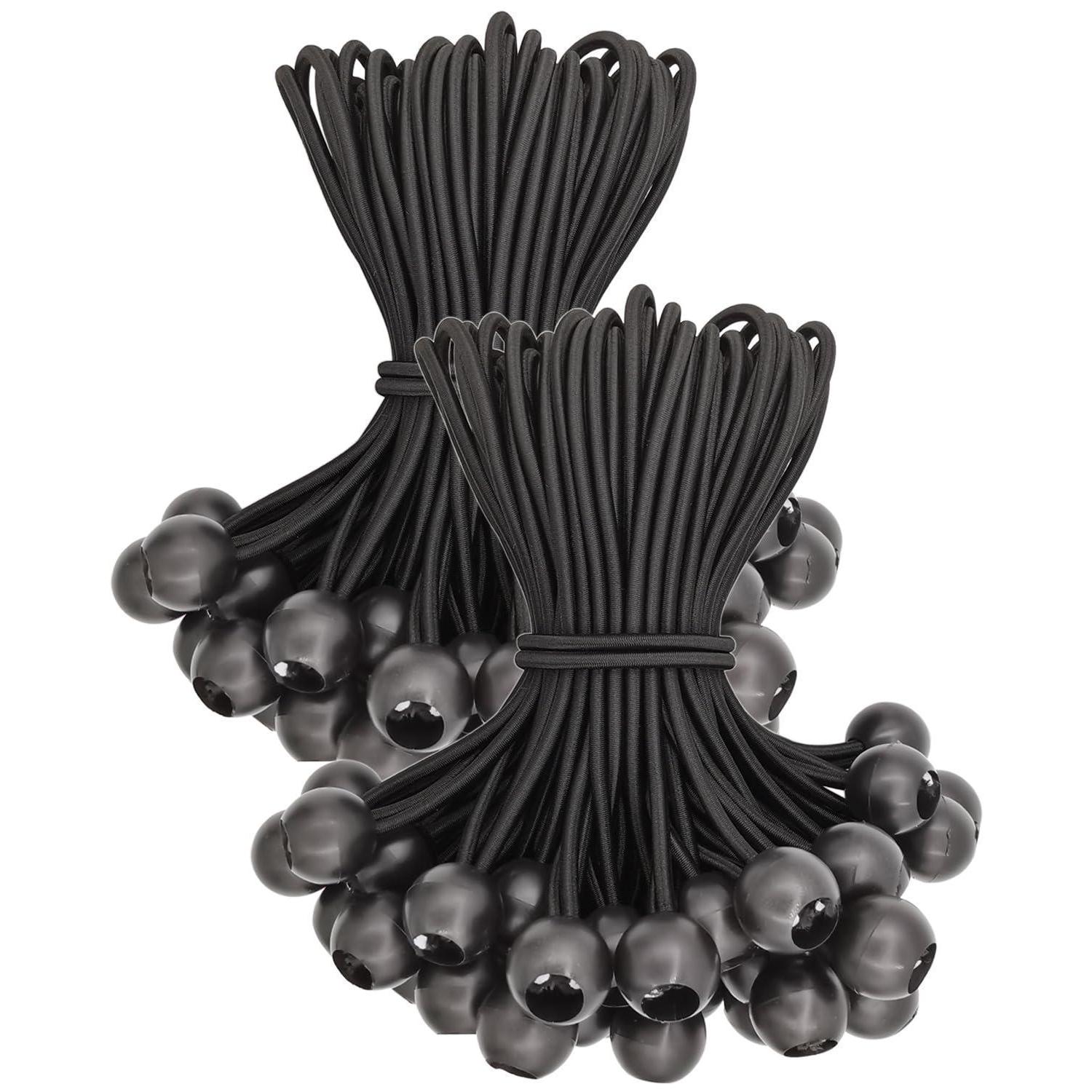 Spanngummis Mit Kugel 15cm, 100 Stück, Schwarz, Planenbefestigung