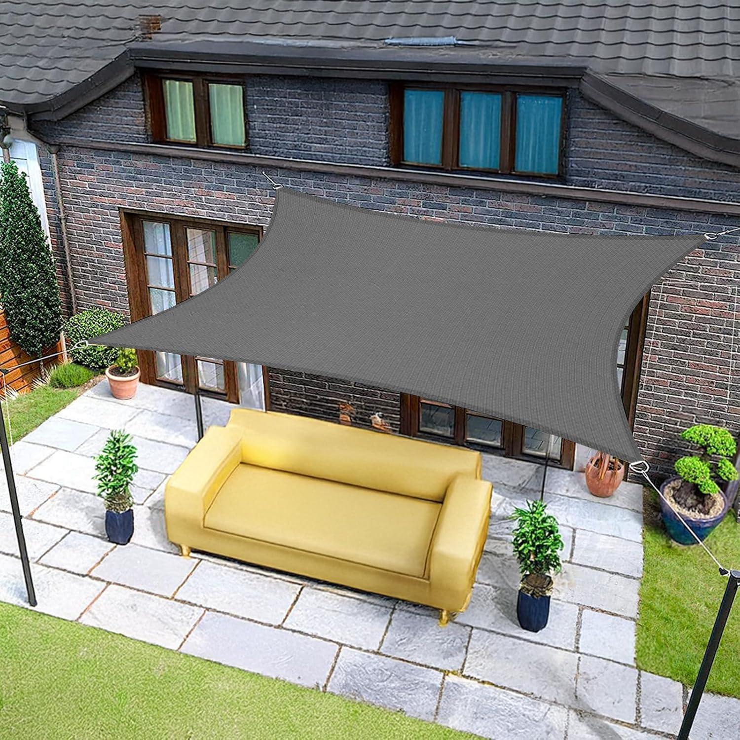 Sonnensegel Rechteckig 3x4m Wasserdicht Uv-schutz 95% Anthrazit Für Garten & Terrasse