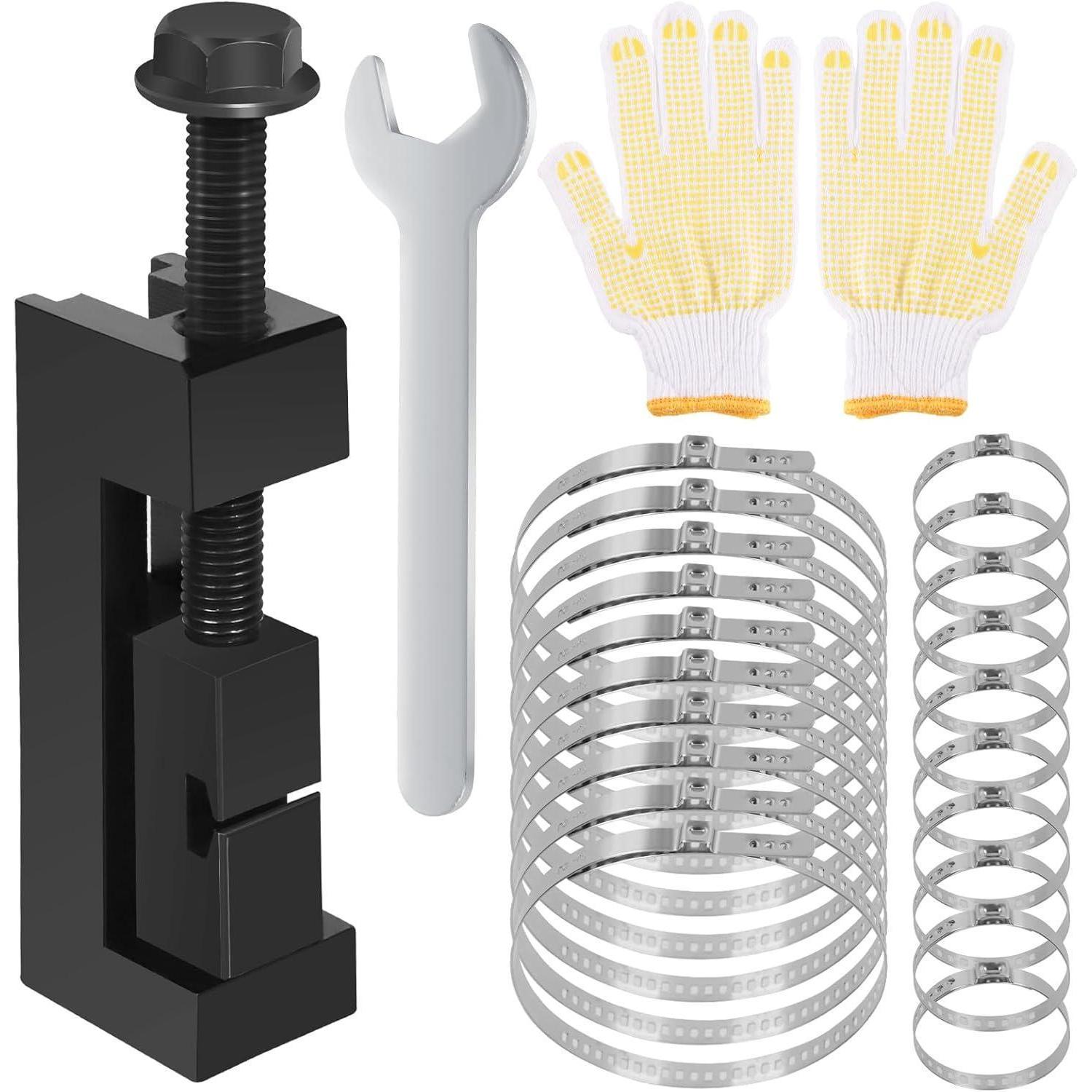 Achsmanschetten-klemmwerkzeug Mit Edelstahlschellen Und Handschuhen