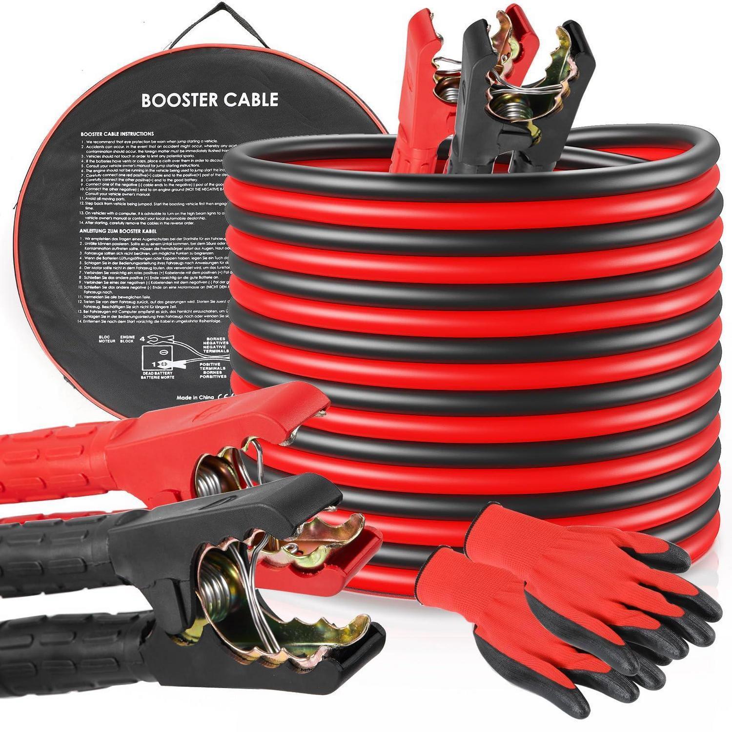 Starthilfekabel 12v/24v 4m 30mm² 1000a Für Autobatterie Mit Handschuhen
