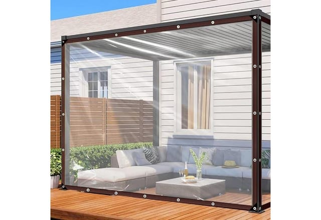Transparente Abdeckplane 2.5x5m Wasserdicht Mit Ösen Für Gartenmöbel & Gewächshaus