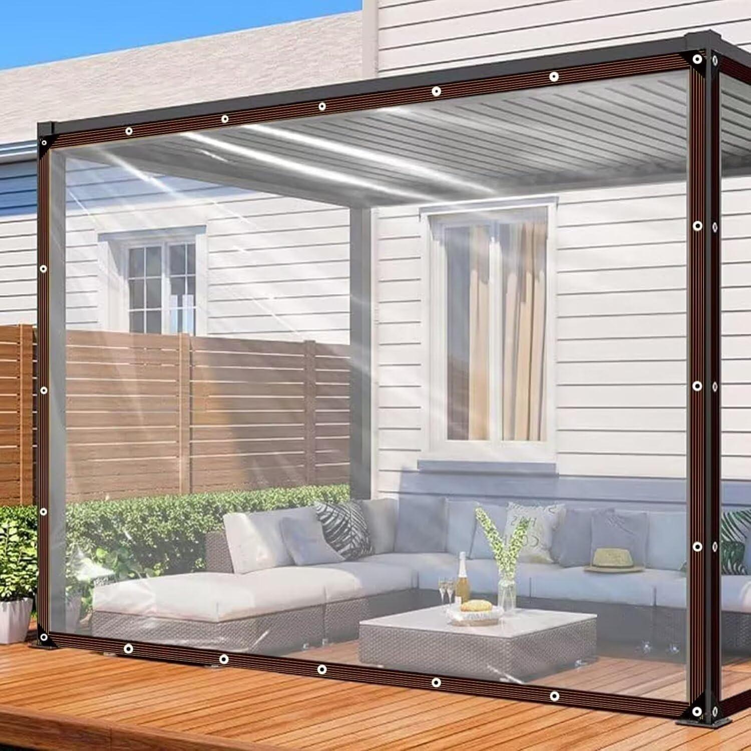 Transparente Abdeckplane 1x5m Mit Ösen, Wasserdicht, Wetterfest