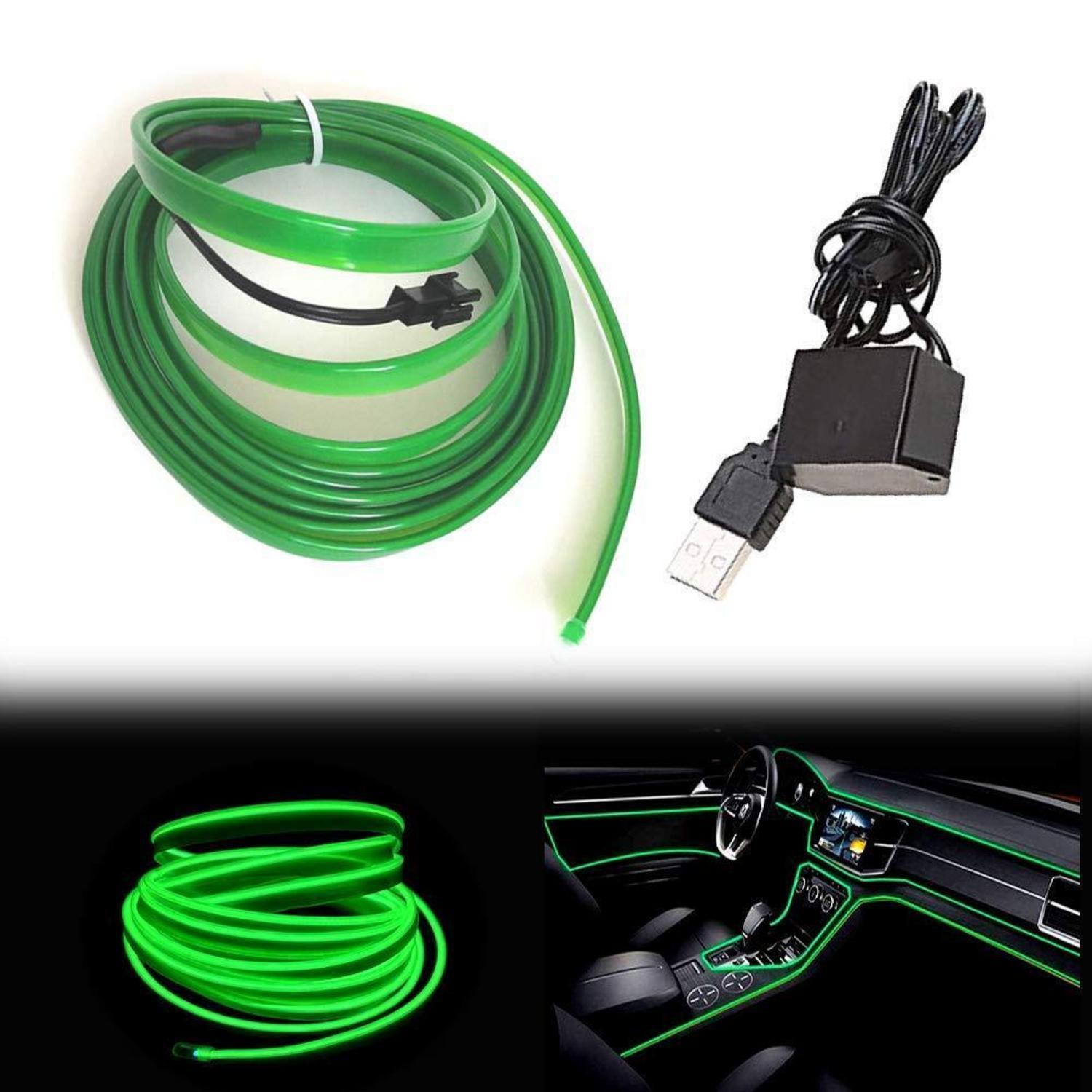 El-draht 5m Grün Usb Neonröhre Für Auto Innenraum Dekoration