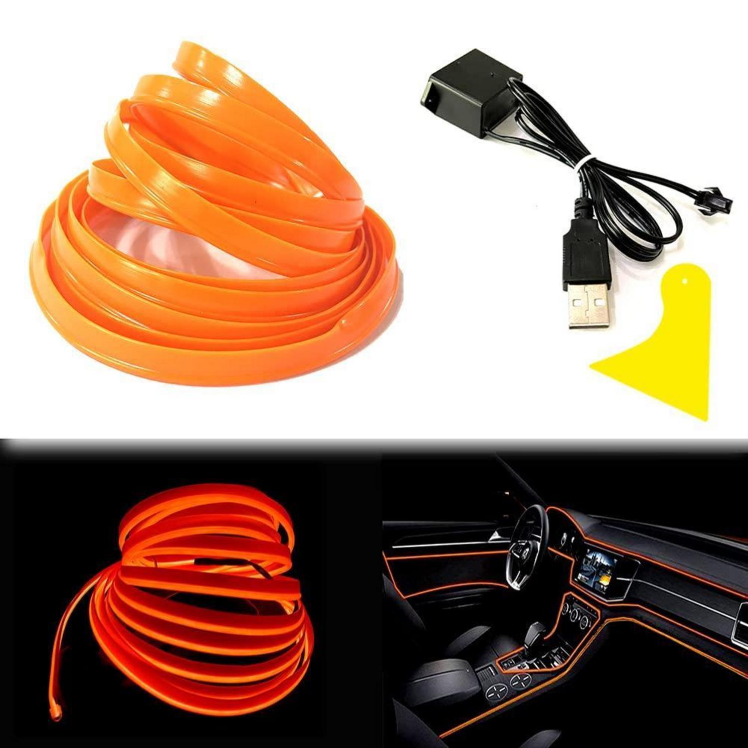 El-draht Orange 5m Usb Neonlicht Für Auto Innenraum Dekoration