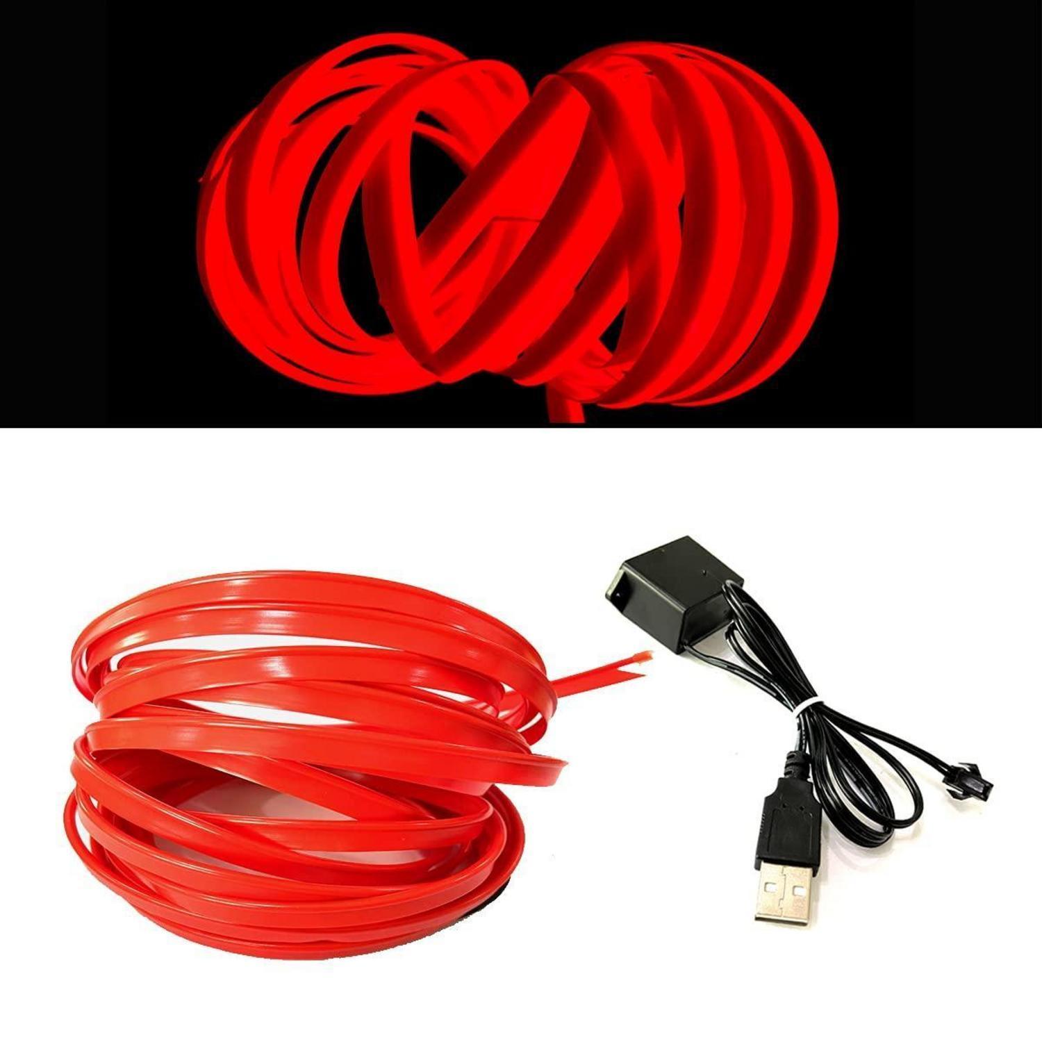 El-draht Rot 5m Usb Neonlichtröhre Flexibel Für Auto Innenraum Deko