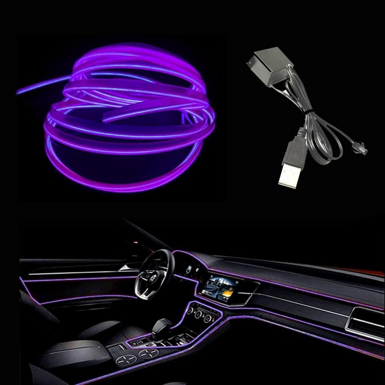El-draht Violett 5m Usb Neonröhre Flexible Innenraumbeleuchtung Auto Deko