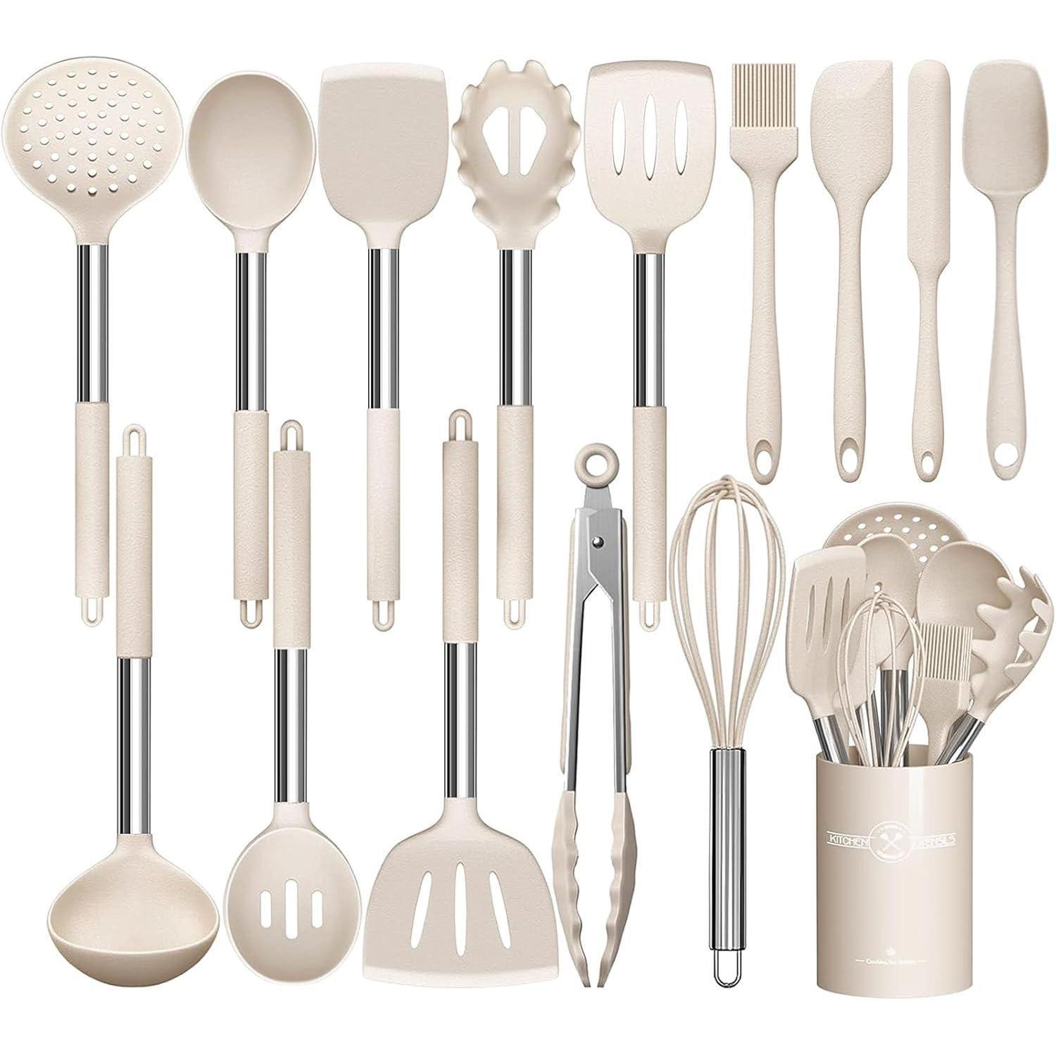 Küchenutensilien-set 15-teilig Silikon Hitzebeständig Bpa-frei Khaki