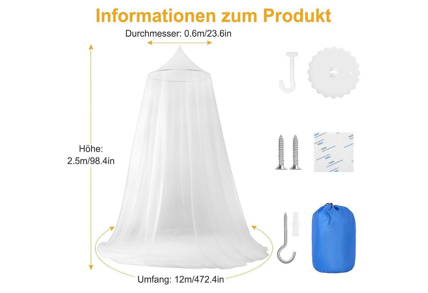 Moskitonetz Für Betten, Kuppel-design, Feinmaschig, Für Doppel- Und Einzelbetten Bild 4