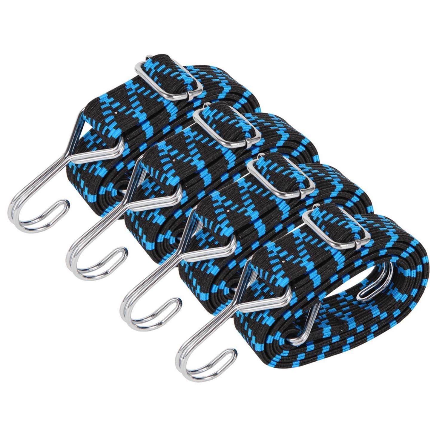 4er Spanngummi Mit Haken, 100cm Expanderseil, Blau, Für Gepäck & Transport
